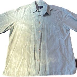 Scott Barber XL Silk Cotton Green short sleeve button down in green 🔥 MSRP $145